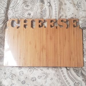 Charcuterie Board "CHEESE" Cutout Bamboo Wood Appetizers Cutting Serving NEW